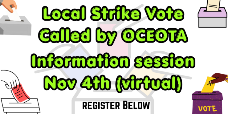 ETFO Central & OCEOTA Local Strike Vote Nov. 9 to 18, 2026