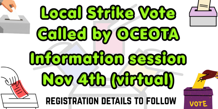 ETFO Central & OCEOTA Local Strike Vote Nov. 9 to 18, 2026